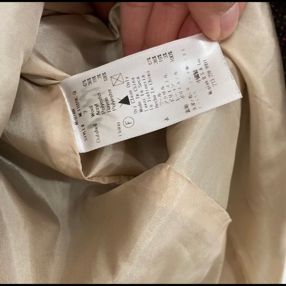 McGinn Women’s 2 Burgundy Gray Tweed Long Button Down Peacoat Fringe Pockets - Picture 5 of 7